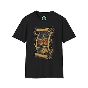 Christian History Graphic Tee, Creation Cross New Creation Shirt, Religious Unisex Softstyle T-Shirt, Christian Faith Tee, Bible Verse Tee,