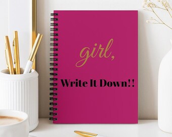 Rosa spiralanteckningsbok för flickor | Inspirerande brevpapperspresent