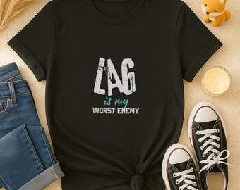 Lag Is My Worst Enemy Unisex T-Shirt | Gaming PC Console Lag Humor Tee, Cute Funny Office Worker Apparel Gift
