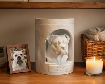 American Bully Memorial Urn STL File | Pet Cremation Keepsake | Marble Texture 3D Printable, Tribute for Ashes