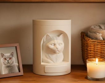 British Shorthair Memorial Urn, 3D Print Files (STL & 3MF)