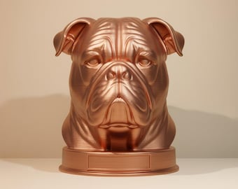 Alte Englische Bulldogge Büste | 3D Druckbare STL Datei