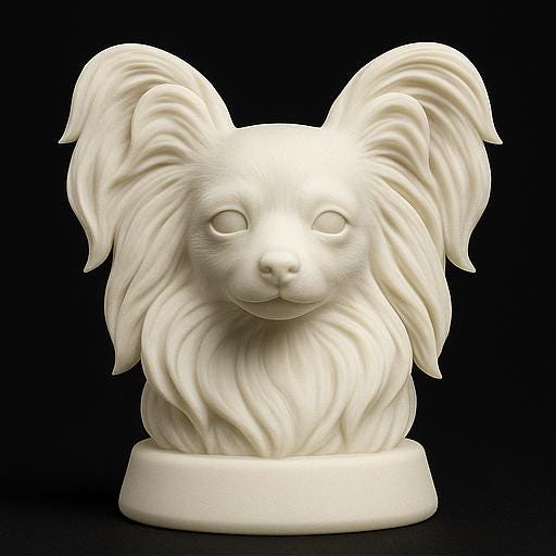 パピヨン犬の胸像 - 3Dプリント可能な彫像（STL/3MFファイル） - Etsy 日本