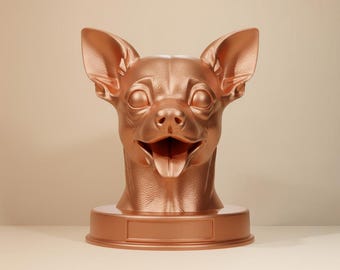 Joyful Chiweenie 3D Bust Statue, Happy Chiweenie STL File, Gift for Chiweenie Lovers