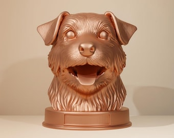 Joyful Norfolk Terrier 3D Bust Statue, Happy Norfolk STL File, Gift for Terrier Lovers
