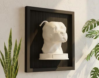 Väggkonst med Staffordshire Bull Terrier, STL- och 3MF-filer för 3D-utskrift