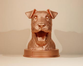 Joyful Lakeland Terrier 3D Bust Statue, Happy Lakeland STL File, Gift for Terrier Lovers