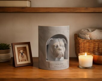 Old English Bulldog Pet Urn Keepsake, STL & 3MF Files for 3D Printing