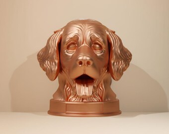 Saint Berdoodle (Saint Bernard + Poodle) STL File | 3D Printable Dog Bust (Digital Download)