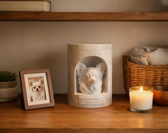 Long-Haired Chihuahua Pet Urn Keepsake, STL & 3MF Files for 3D Printing