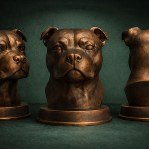 Staffordshire Bull Terrier Bust STL – 3D Dog Statue (Digital Download)