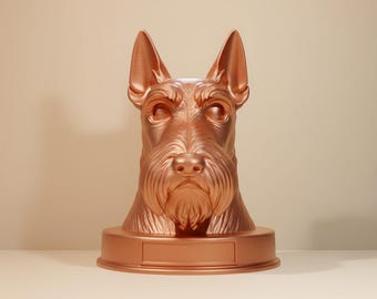 Scottish Terrier Bust | 3D Printable Dog Figurine (Digital Download)