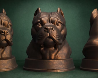 American Bully Dog Bust - 3D Printable Model (STL/3MF File)