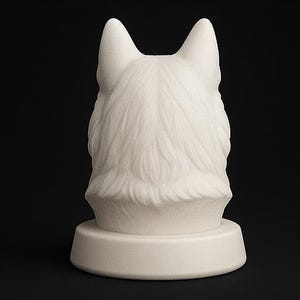 3D printable Husky dog bust STL and 3MF digital model digital dog statue for home decor or pet memorial