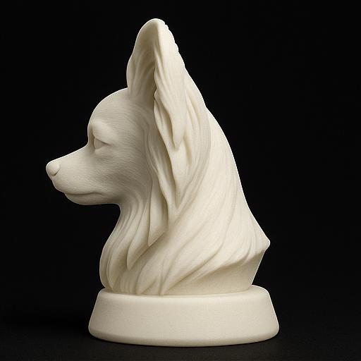 パピヨン犬の胸像 - 3Dプリント可能な彫像（STL/3MFファイル） - Etsy 日本