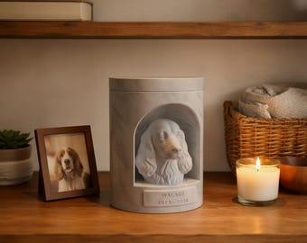 English Cocker Spaniel Pet Urn Keepsake, STL & 3MF Files for 3D Printing