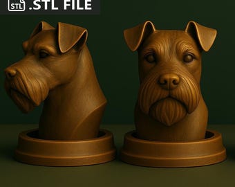 Busto de perro Schnauzer miniatura – Archivo STL para impresión 3D (descarga digital)