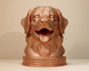 Joyful Toller Dog 3D Bust Statue, Happy NSDTR STL File, Gift for Toller Lovers
