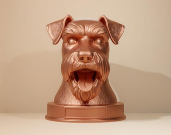 Schnauzer Büste | 3D Druckbare Hunde Figur (Digitaler Download)