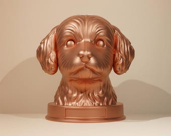 Maltipoo Dog Bust STL File, 3D Printable Maltipoo Statue, Gift for Maltipoo Lovers, Pet Memorial