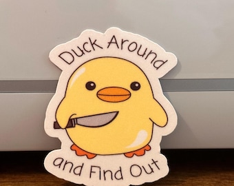 Funny Duck Sticker: "Duck Around and Find Out" Vinyl Decal