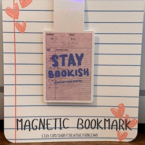 Magnetic Bookmark: Retro Library Card - Stay Bookish