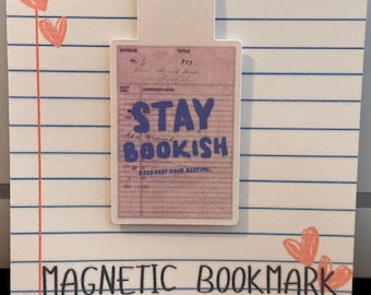 Magnetic Bookmark: Retro Library Card - Stay Bookish