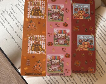 Autumn Bookmarks | Laminated Fall Friends, Turkey, Pumpkin