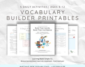 Vokabeltrainer Printable | Kids Ages 8-12 (PDF Lernkit)