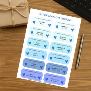 Cupones de amor para el Día del Padre, Libro de cupones, Manualidades, Regalo para papá, Ideas de regalos para papá, Regalo para el Día del Padre de mi esposa