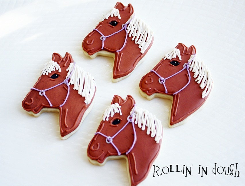 Horse Cookies Horse Cookie Favors Horse Decorated Cookies Etsy