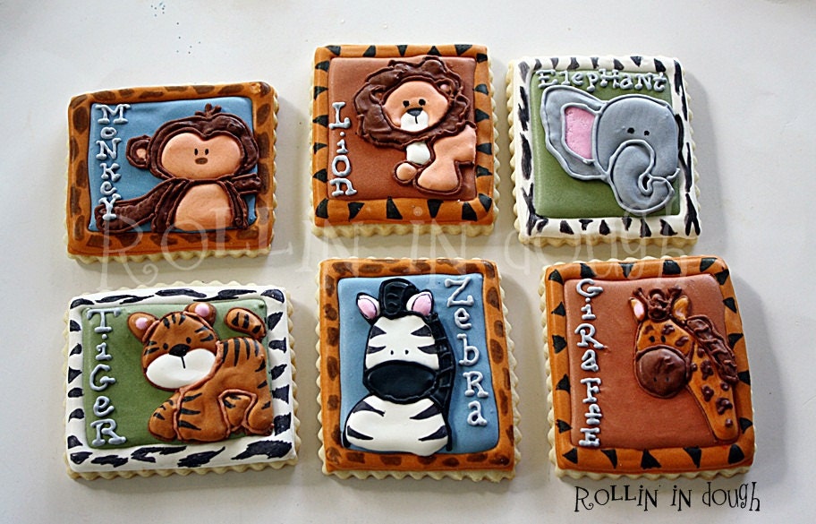 Zoo Animal Cookies Jungle Animal Cookies Safari Animal Etsy