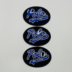 Geborduurde polopatch (3 stuks): opstrijkbare/naaide denimpatches