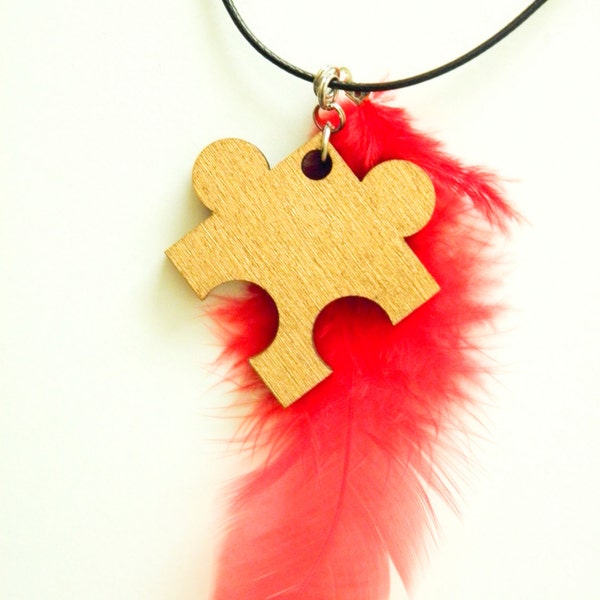 Banjo Kazooie Wood Lasercut Feather Necklace