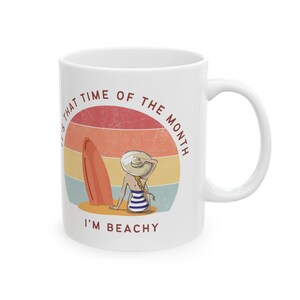 Beachy Mood Ceramic Mug - Fun Coffee Mug, Summer Vibes, Gift for Her, Beach Lover, Cute Coffee Cup