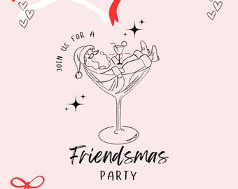 Christmas Party Invitation, Printable Christmas Invitation, Editable Holiday Party Invite, Digital Download
