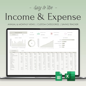Income and Expense Tracker Excel Google Sheets Budget Planner Template Spreadsheet