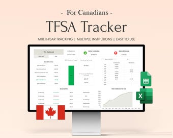 TFSA Tracker Spreadsheet Canadian Excel Google Sheets Budget Template