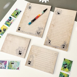 Set di blocchi note Ink Spirits, blocco note di cancelleria, carta per scrivere, fantasia deco retrò vintage ispirato