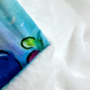 Throw Blanket, Soft faux fur & minky Little Spirits limited edition image 2