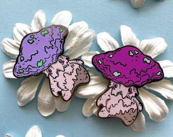 Mushroom folk - hard enamel pin