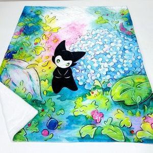 Throw Blanket, Soft faux fur & minky Little Spirits limited edition image 6