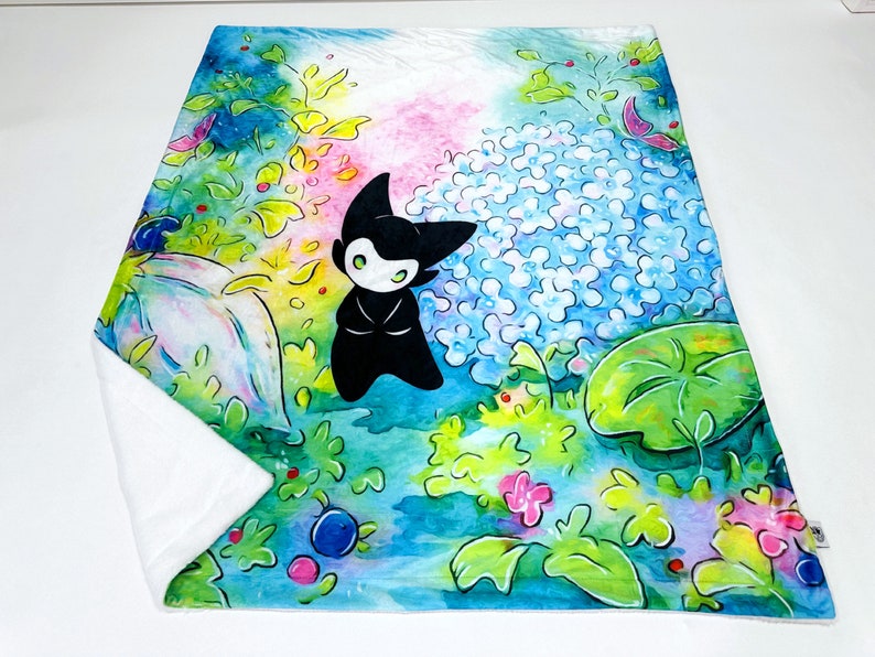 Throw Blanket, Soft faux fur & minky Little Spirits limited edition image 6