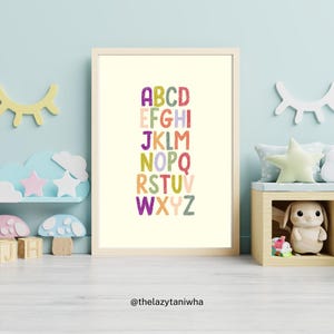 Alphabet Wall Art – Printable Kids Room Decor Download