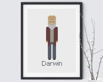 Charles Darwin - Cross Stitch Pattern - Instant Download