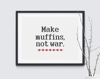 Make Muffins Not War - Cross Stitch Pattern