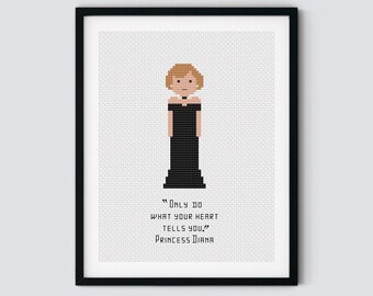 Princess Diana of Wales - Iconic Women - Cross Stitch Pattern - Instant Download