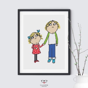 Charlie and Lola Cross Stitch Pattern
