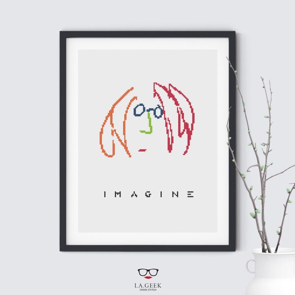 Imagine John Lennon Cross Stitch Pattern