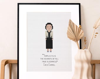 Coco Chanel Kreuzstichmuster - Kultige Frauen Serie - PDF Instant Download